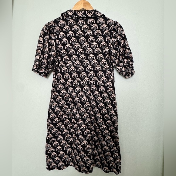 Boden Button Jersey Mini Tea Dress in Black Passion Stamp Size 4R - Picture 7 of 16